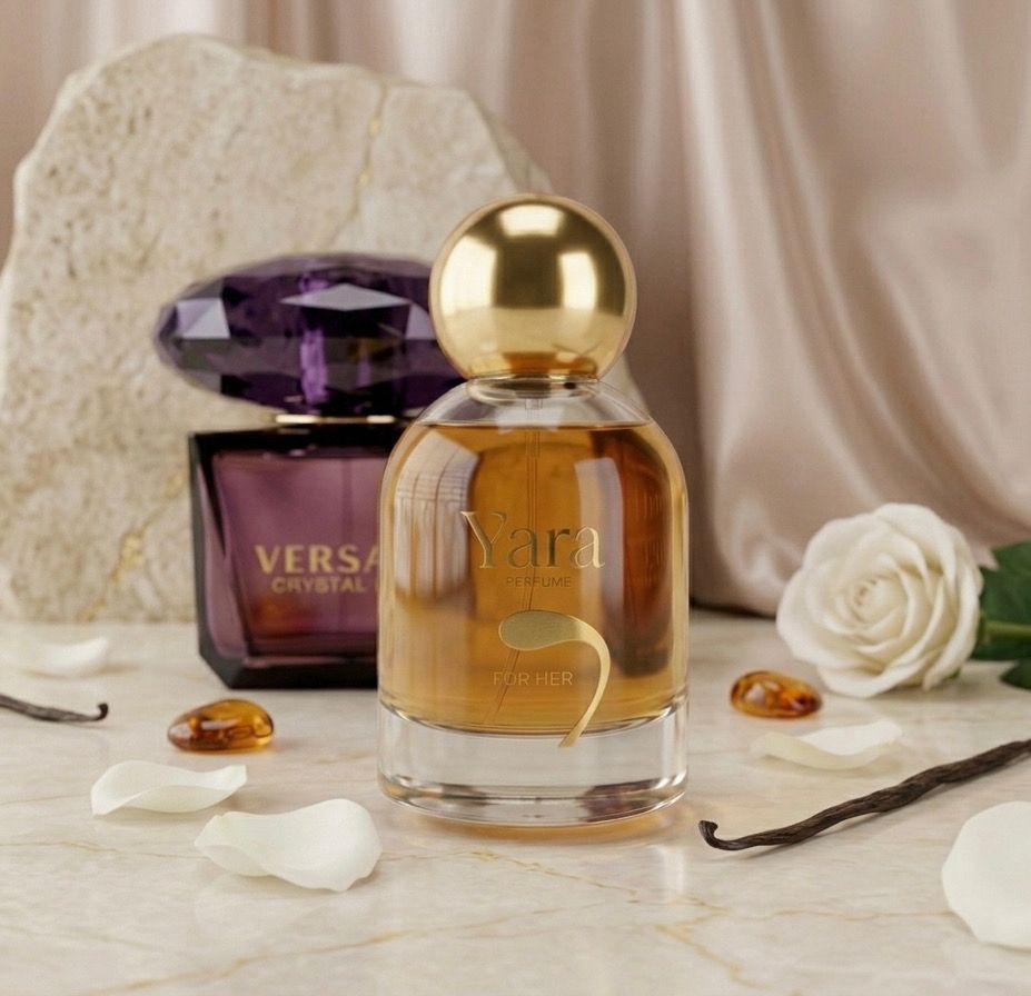 Yara x Versace crystal noir