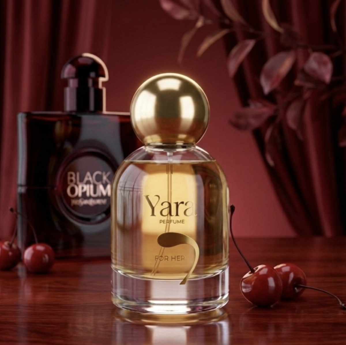 Yara x YSL black opium OVER RED